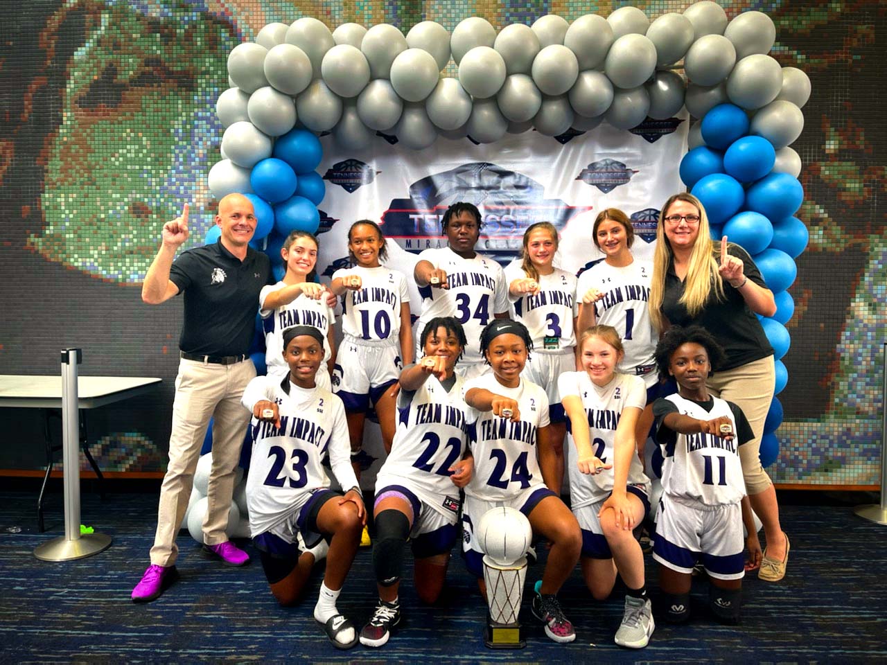 Team Impact from Gainesville Florida Won the US Amateur National Championships in 2021 in After School Girls Basketball in 2021